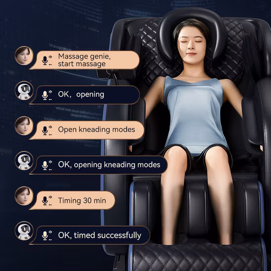 Sauron X1 2022 Nouveau fauteuil de massage Shiatsu inclinable avec rouleau de pied zéro gravité noir